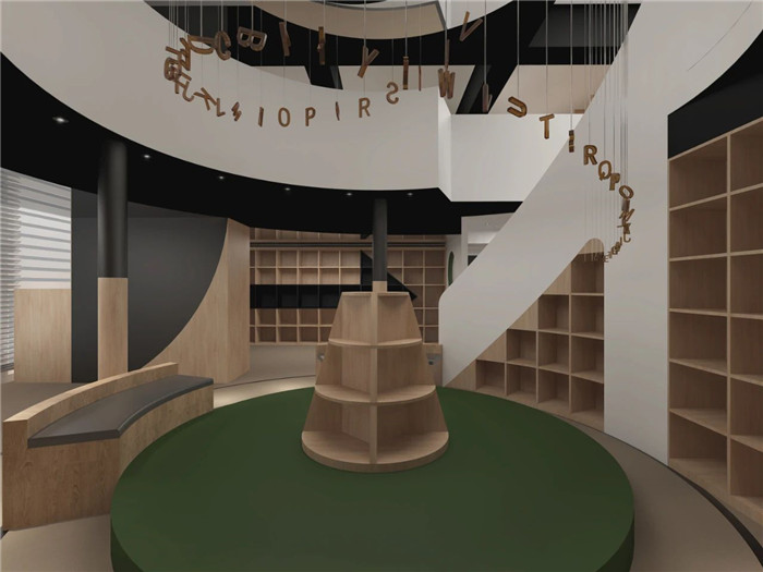 小舞臺讀書角設(shè)計(jì)-以光之名  趣味十足的少兒英語培訓(xùn)機(jī)構(gòu)裝修效果圖