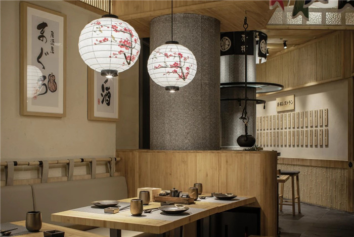 用餐區(qū)設計-鄭州餐飲裝修公司分享70平日料店創(chuàng)意裝修設計方案