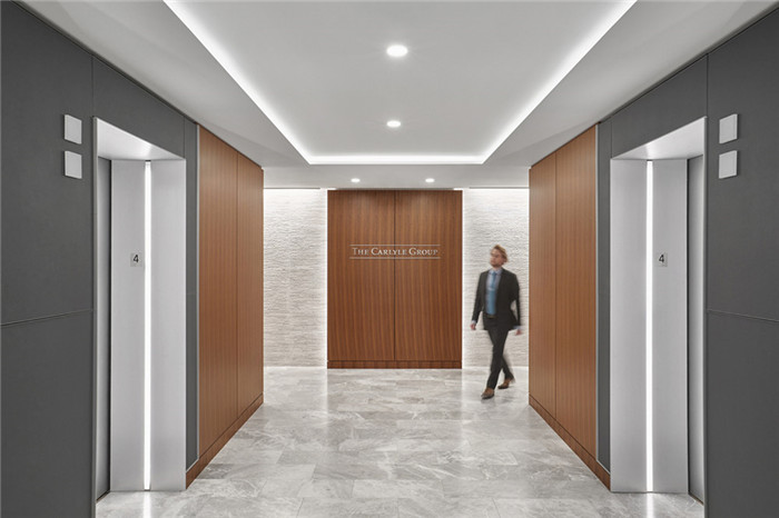 辦公樓電梯廳裝修-現(xiàn)代極簡(jiǎn)摩登風(fēng)金融集團(tuán)辦公大樓裝修改造設(shè)計(jì)方案