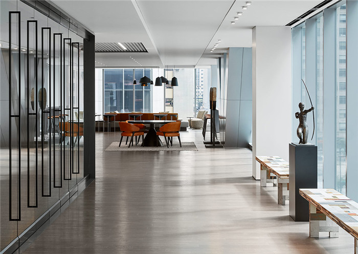 如藝術(shù)畫廊般高品質(zhì)房地產(chǎn)開發(fā)公司辦公樓裝修方案