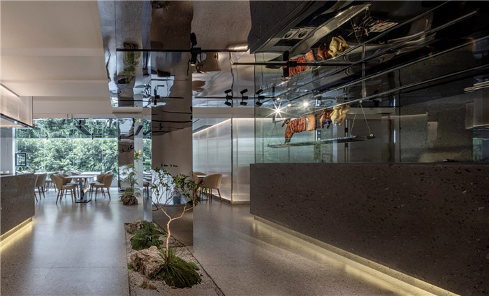 餐廳引導(dǎo)吧臺裝修設(shè)計-鄭州宏鈺堂分享綠色現(xiàn)代風(fēng)港式茶餐廳裝修設(shè)計方案