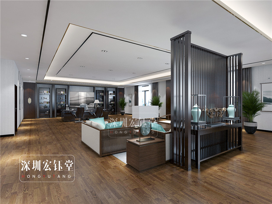 河南躍薪集團(tuán)辦公樓董事長(zhǎng)辦公室裝修效果圖-鄭州宏鈺堂辦公樓裝修公司