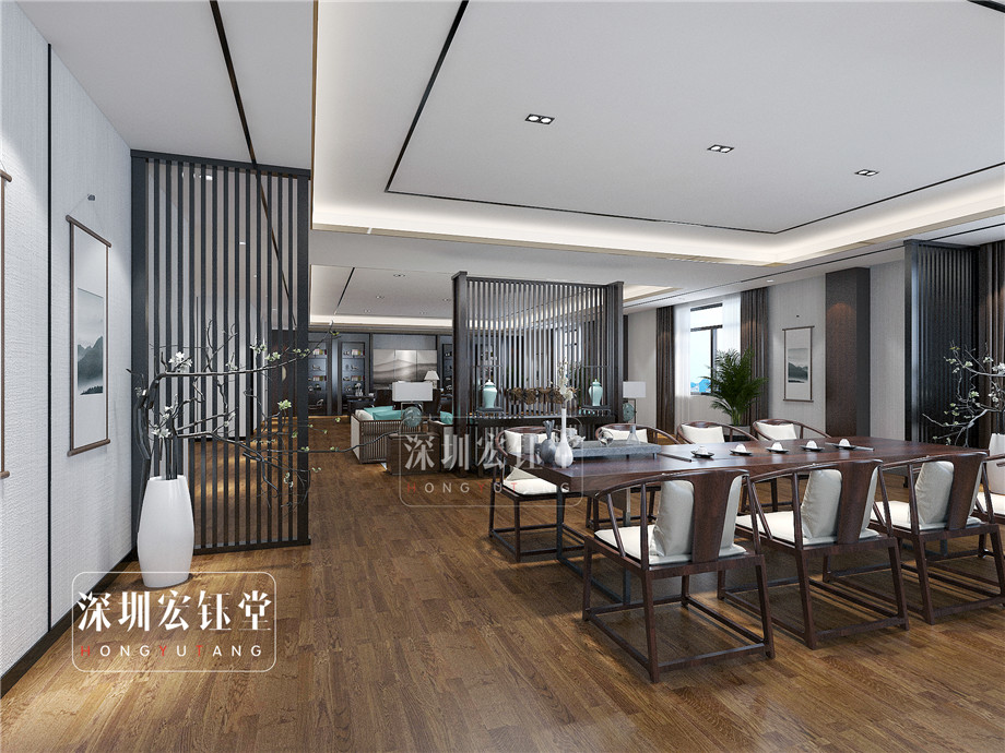 新中式董事長(zhǎng)辦公室裝修效果圖