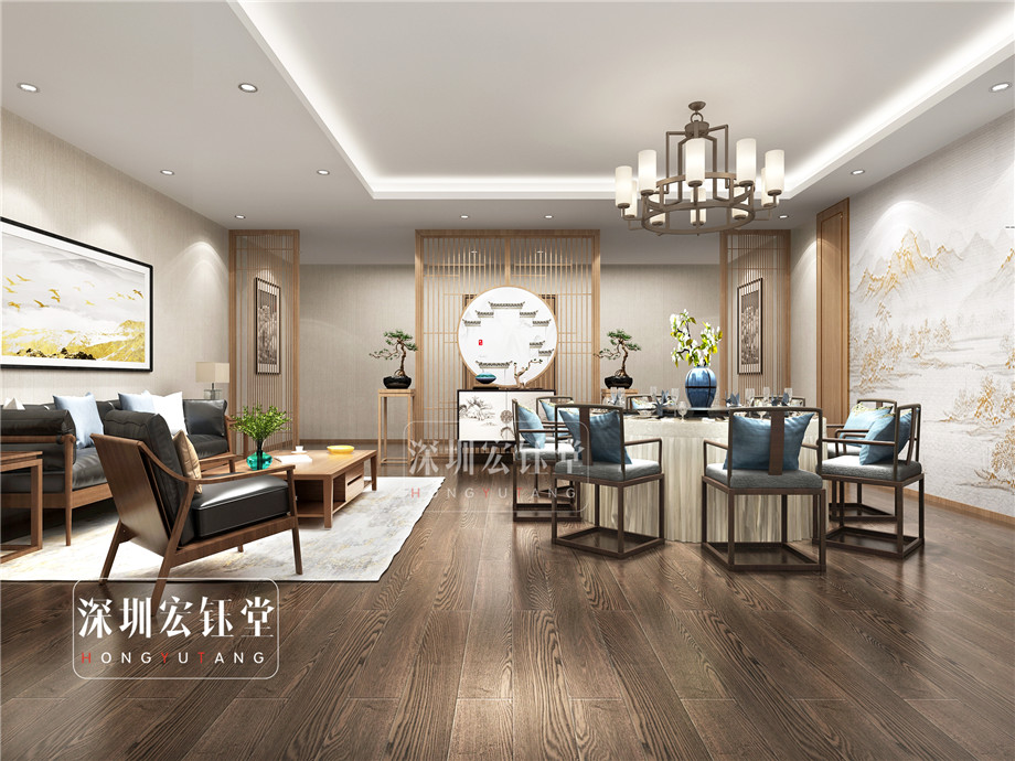 集團(tuán)內(nèi)部接待餐廳包房裝修效果圖-鄭州宏鈺堂裝飾