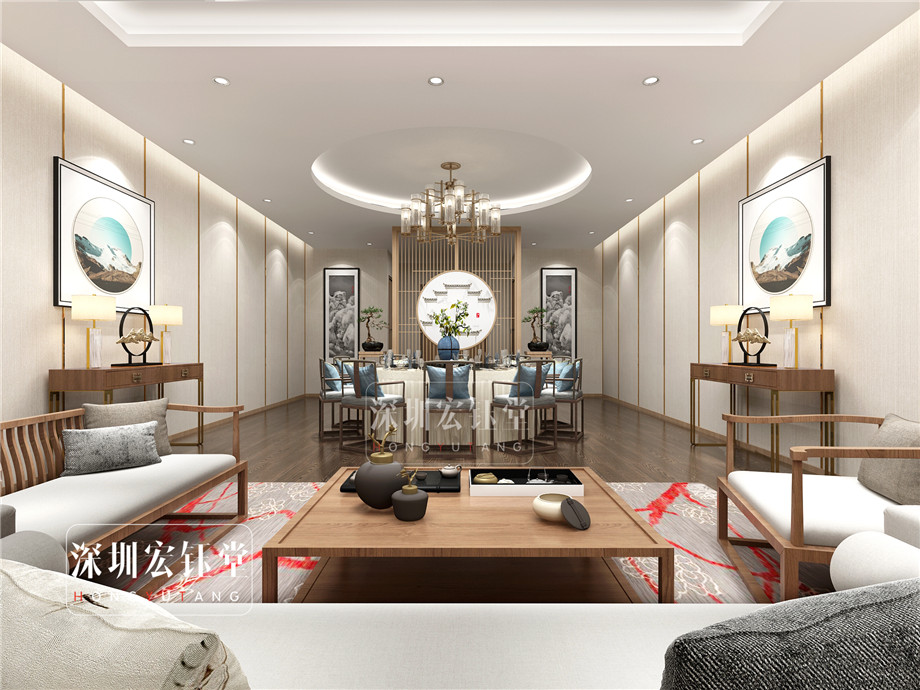 集團(tuán)內(nèi)部接待餐廳包房裝修效果圖-鄭州宏鈺堂裝飾